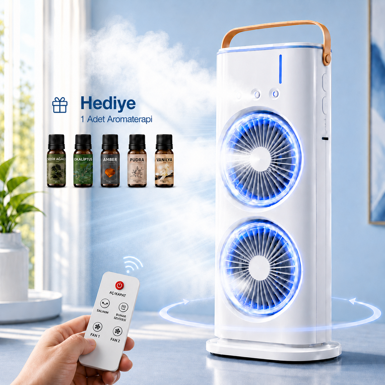 ColdMist™ 3 Kademeli Buharlı Çift Fanlı Hava Soğutucu – Geliverdi