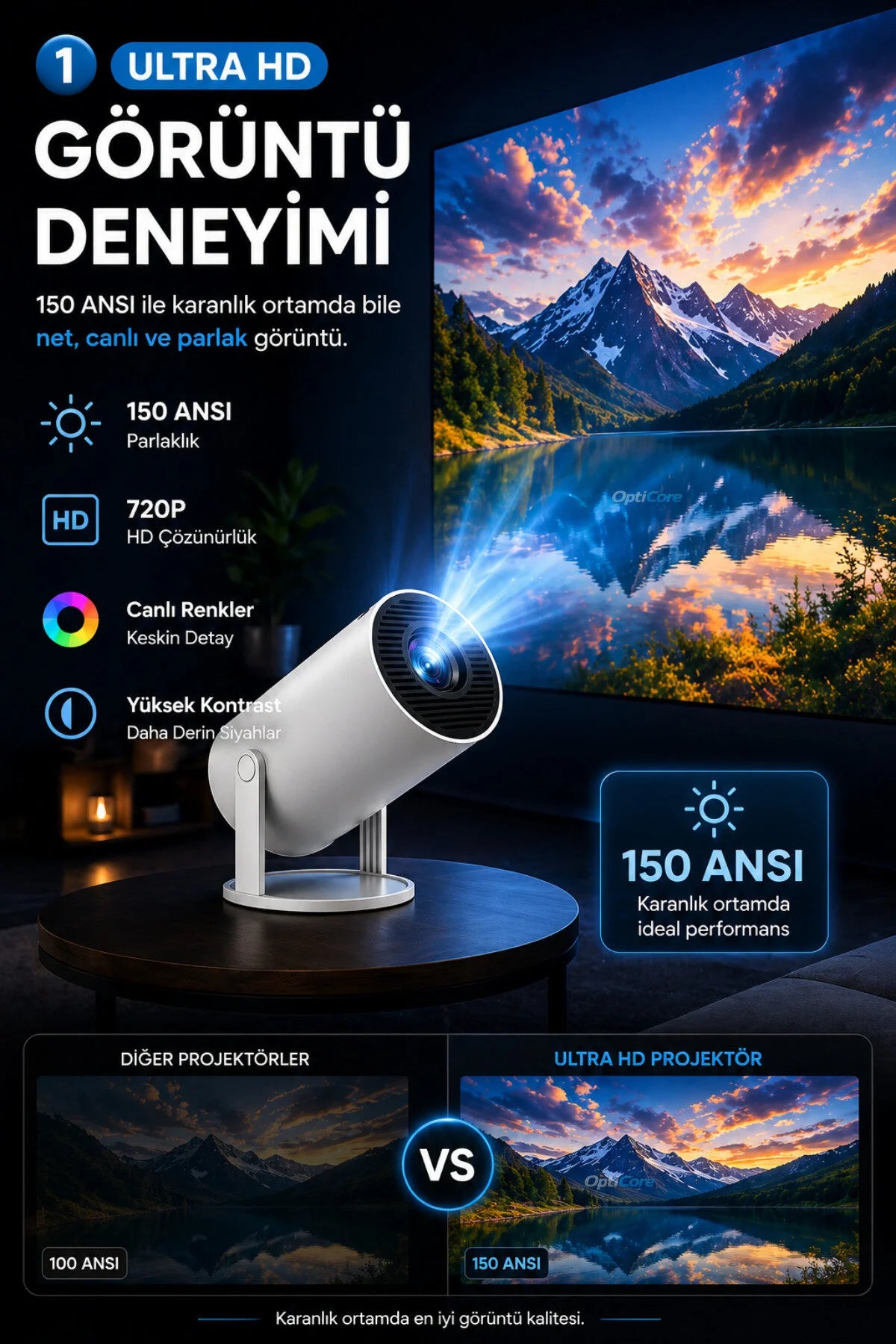 Geliverdi Vision Mini Projeksiyon Cihazı