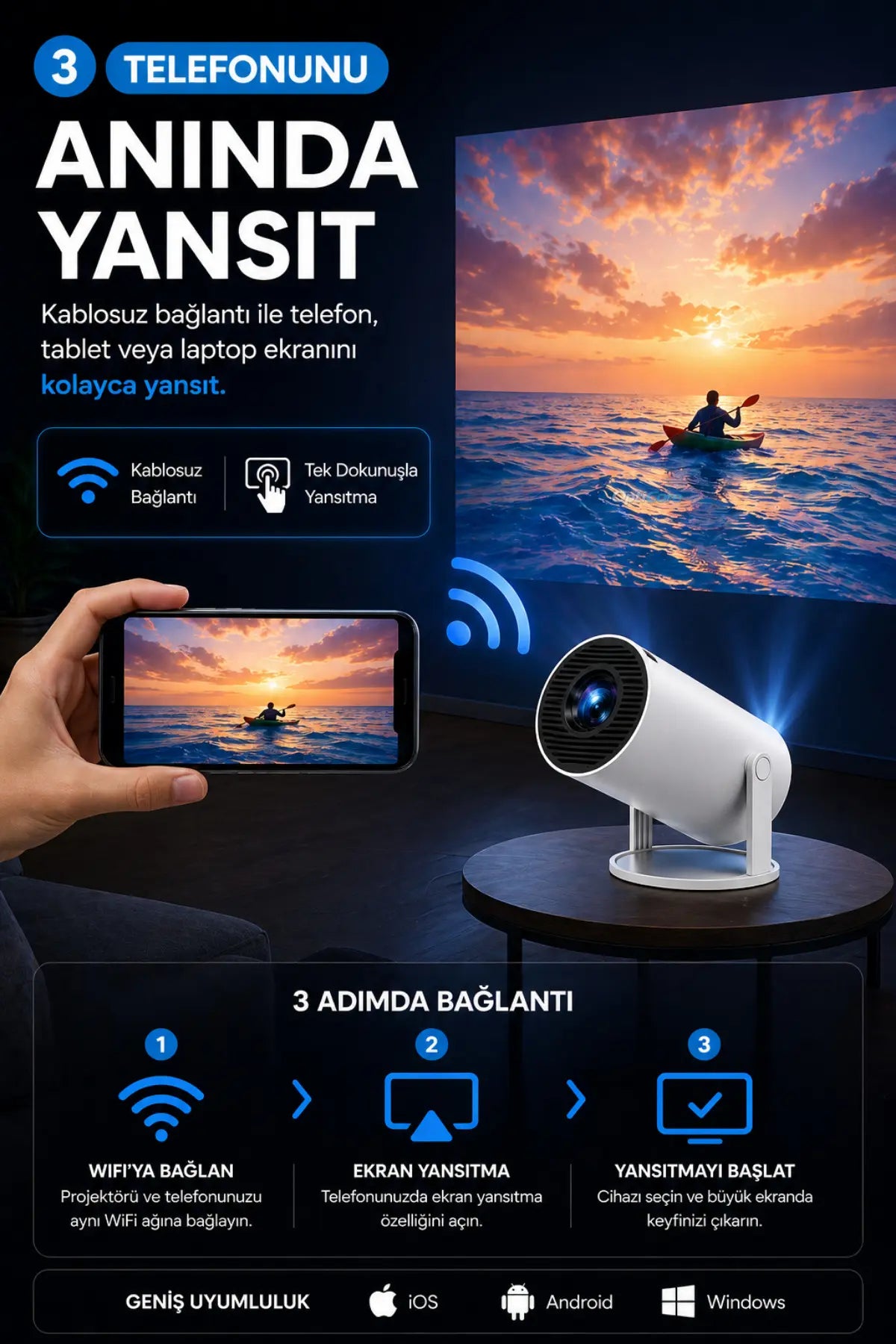 Geliverdi Vision Mini Projeksiyon Cihazı