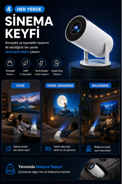 Geliverdi Vision Mini Projeksiyon Cihazı