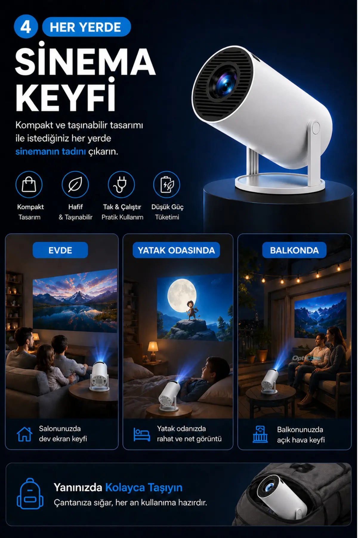 Geliverdi Vision Mini Projeksiyon Cihazı