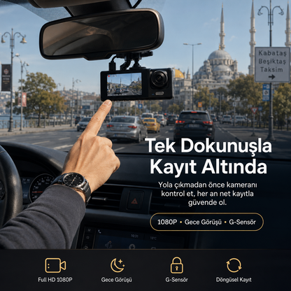 Victus PRO 3 Kameralı 1080 P Ful HD Araç İçi Kamera