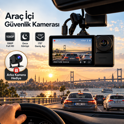 Victus PRO 3 Kameralı 1080 P Ful HD Araç İçi Kamera
