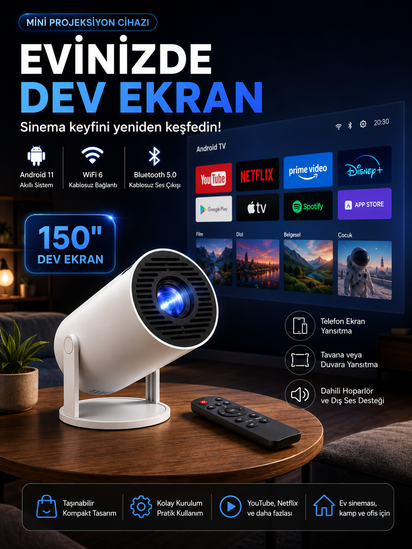 Geliverdi Vision Mini Projeksiyon Cihazı