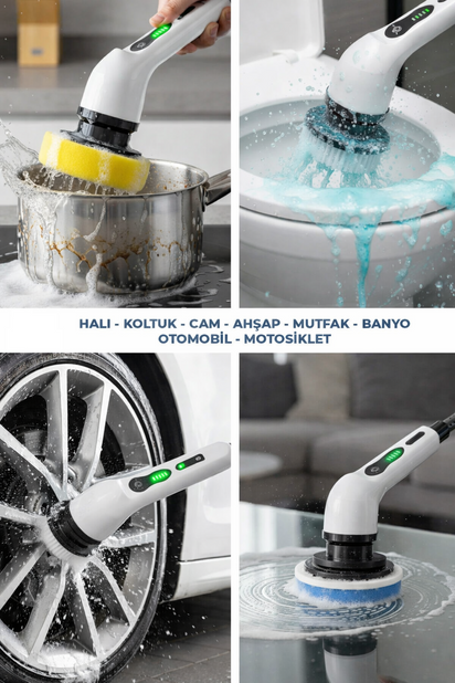 Geliverdi™ Şarjlı 360 Temizleyici - Turbo Dönüş Teknolojisi